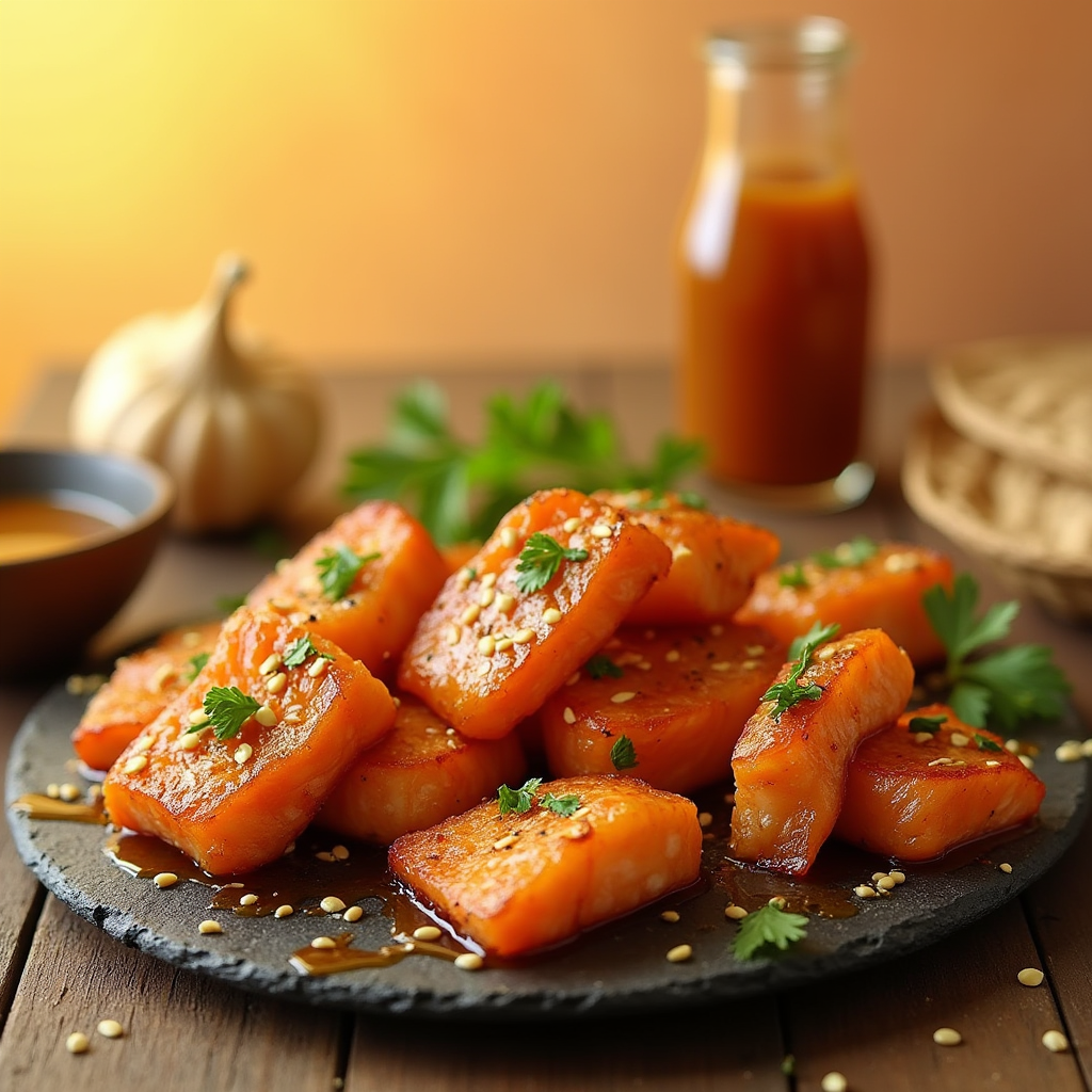 Crispy Honey Garlic Salmon Bites