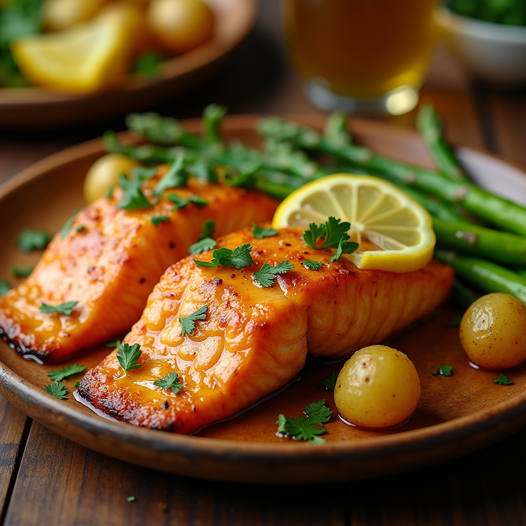 Honey Mustard Salmon is a flavorful dish with a sweet and tangy glaze. Quick, easy, and perfect for a healthy, delicious dinner!