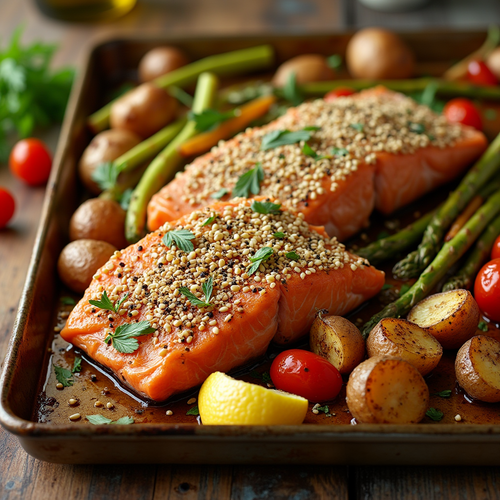 Everything Salmon Sheet Pan Dinner