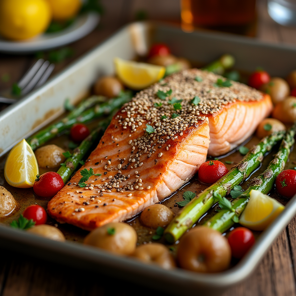 Everything Salmon Sheet Pan Dinner