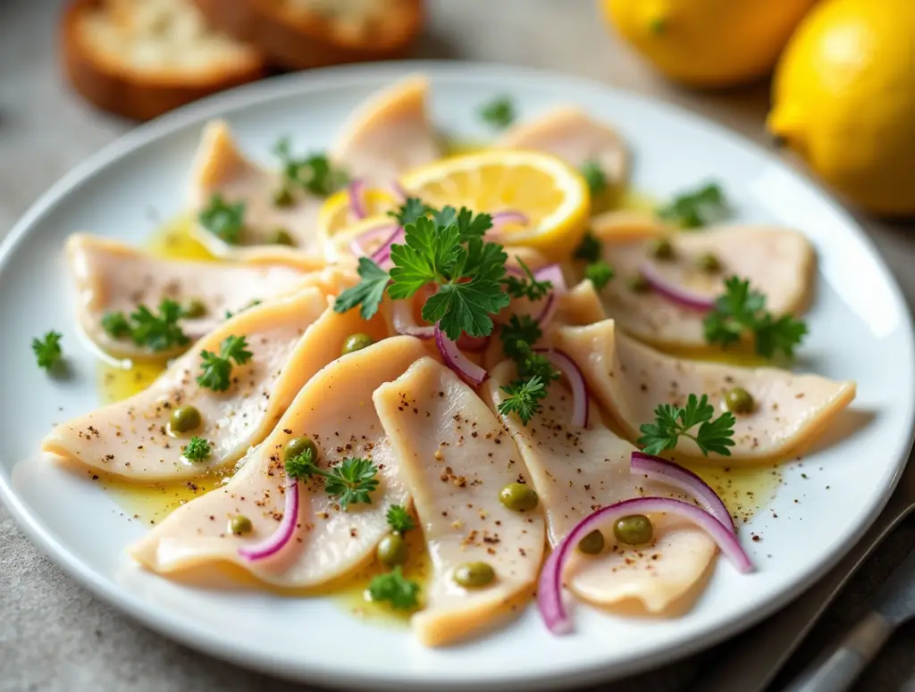 Chicken Carpaccio with Lemon-Caper Dressing