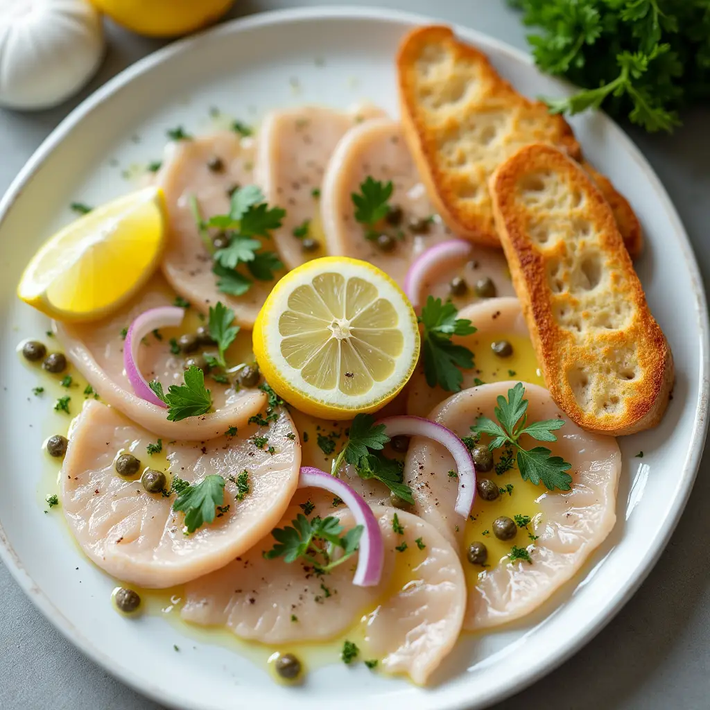 Chicken Carpaccio with Lemon-Caper Dressing