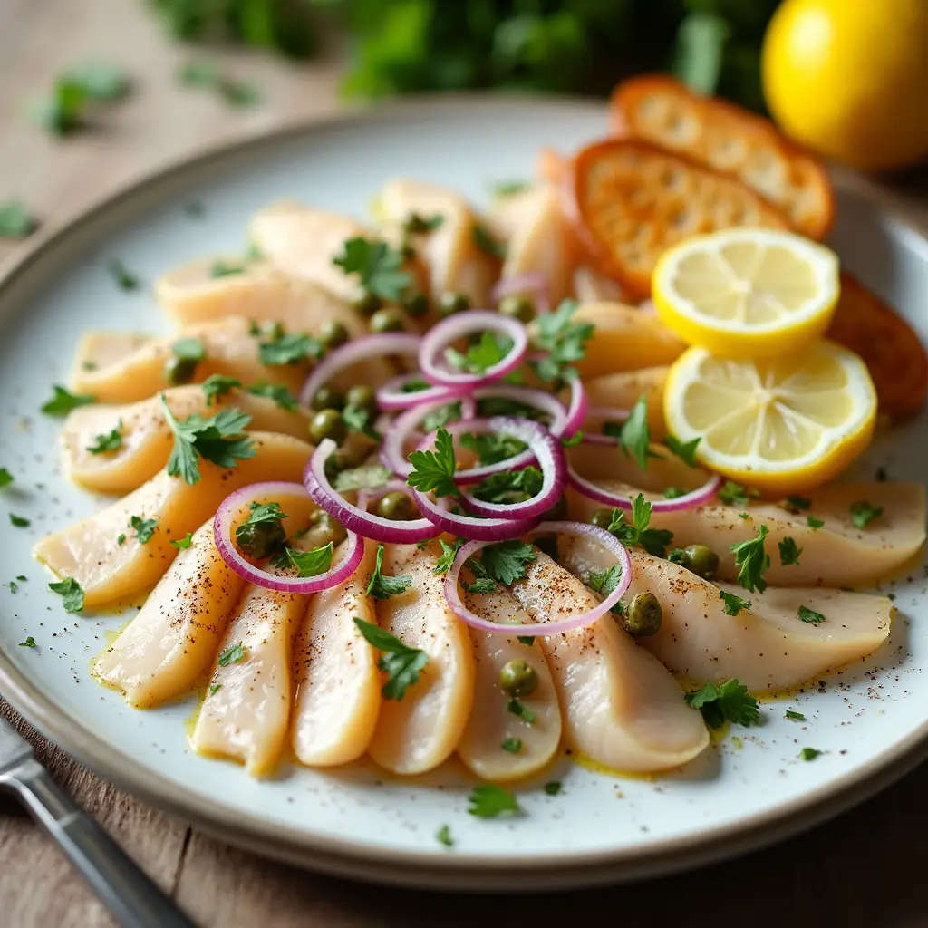 Chicken Carpaccio with Lemon-Caper Dressing