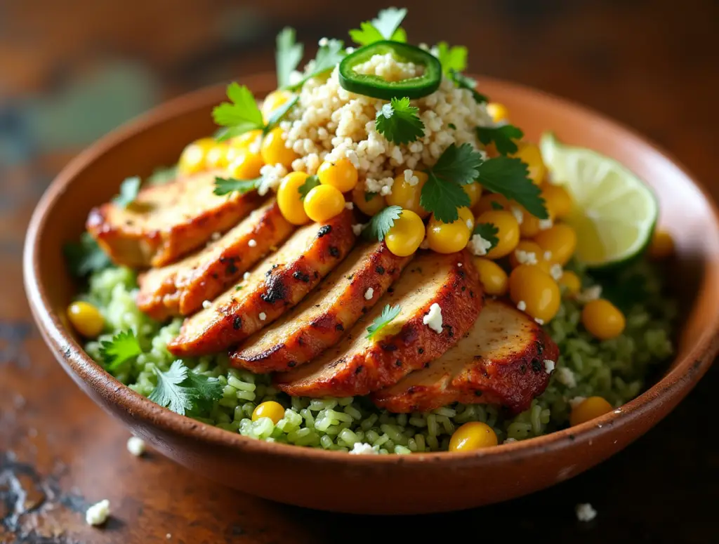 Street Corn Chicken Rice Bowl