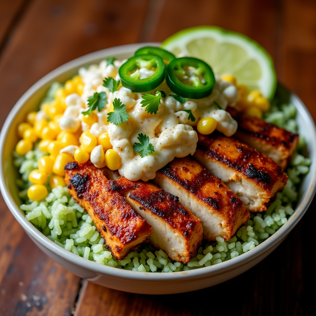 Street Corn Chicken Rice Bowl