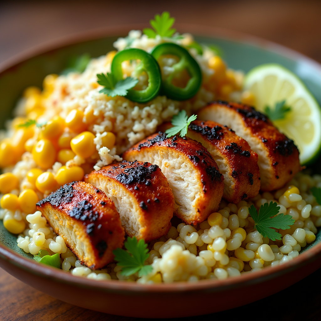 Street Corn Chicken Rice Bowl