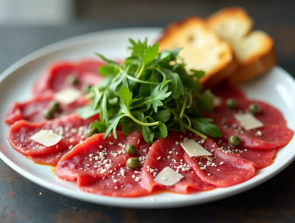 Classic Beef Carpaccio with Arugula and Parmesan