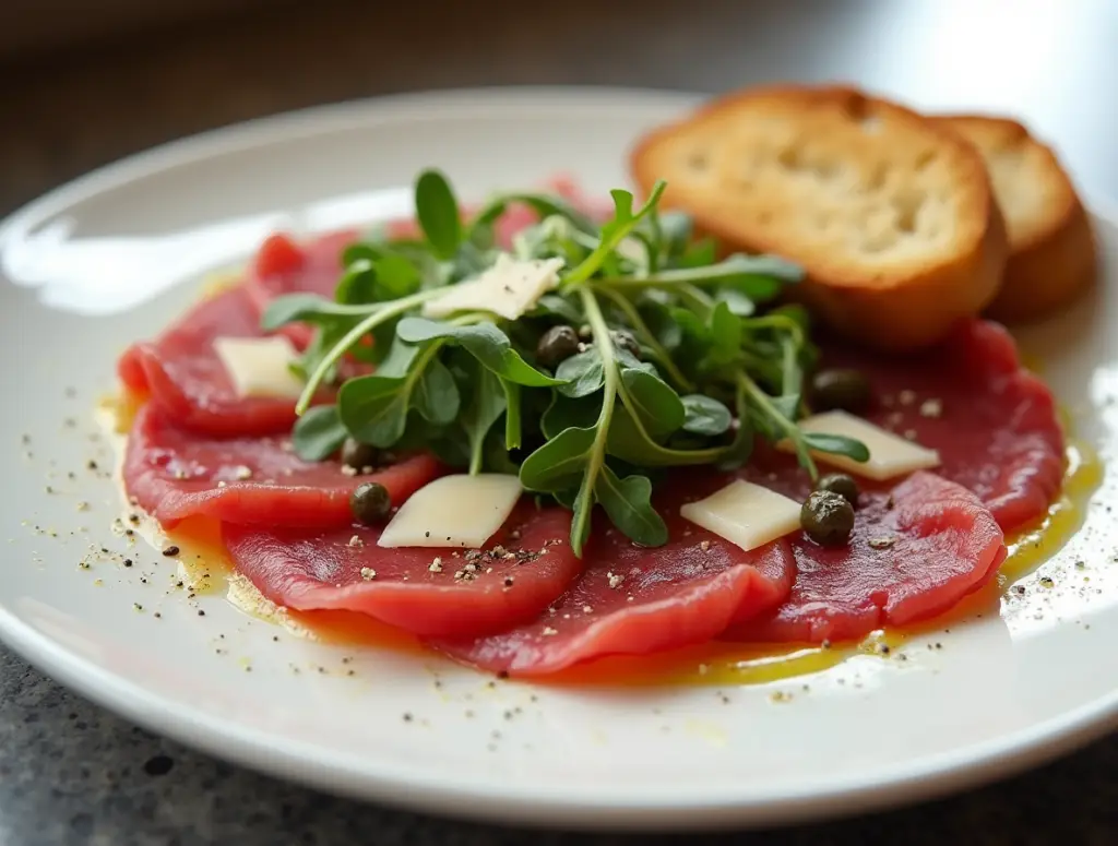 Classic Beef Carpaccio with Arugula and Parmesan