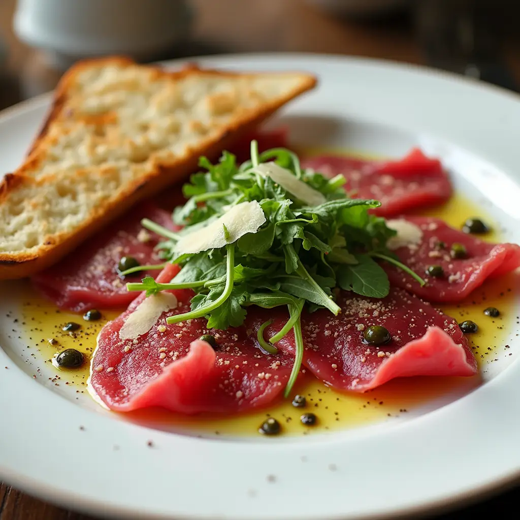 Classic Beef Carpaccio with Arugula and Parmesan