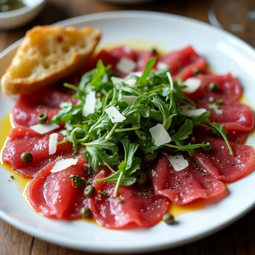 Classic Beef Carpaccio with Arugula and Parmesan